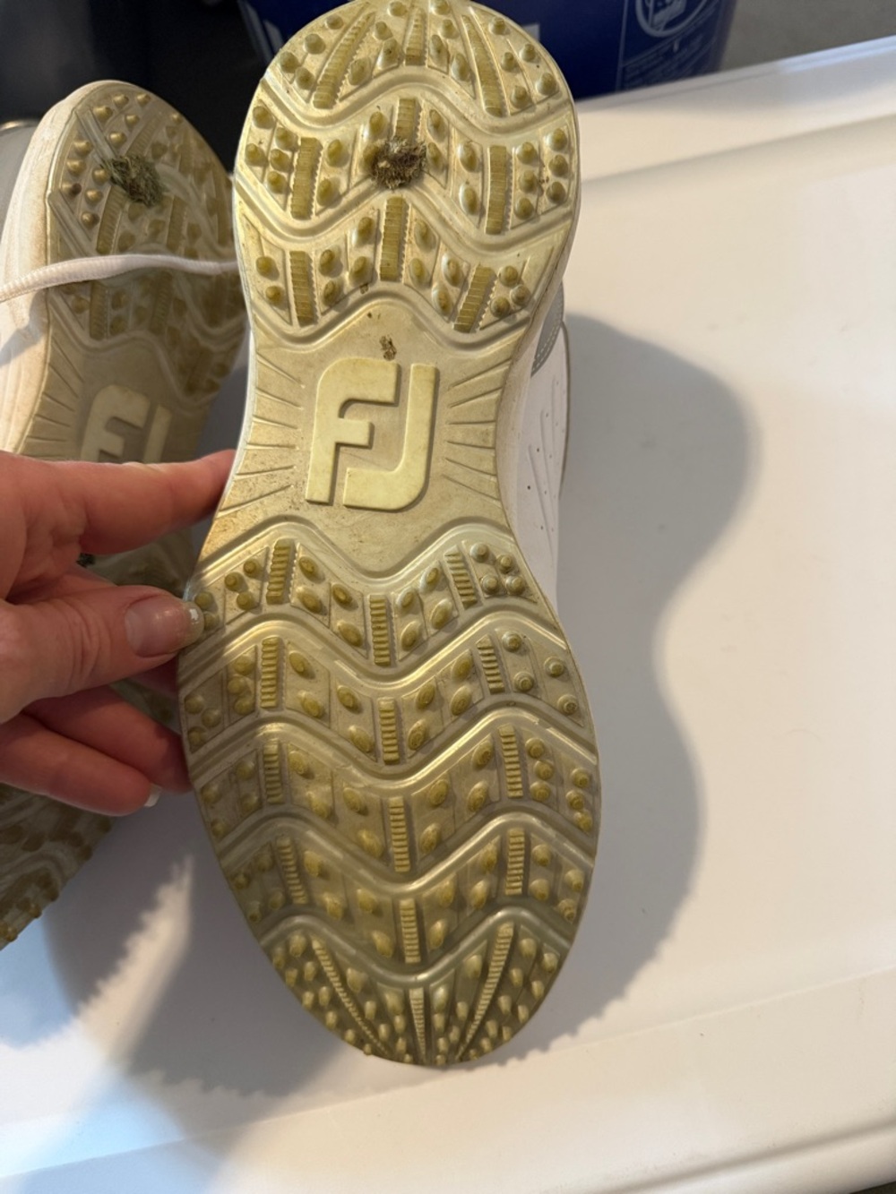 Men's FootJoy White Golf Shoes - Classic Lace-Up Comfort - Picture 5 of 5